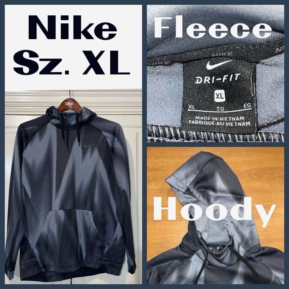 Nike Sweatshirt Men XL Dri Fit Pullover Fleece Hoody Kangaroo Pocket 864107-065